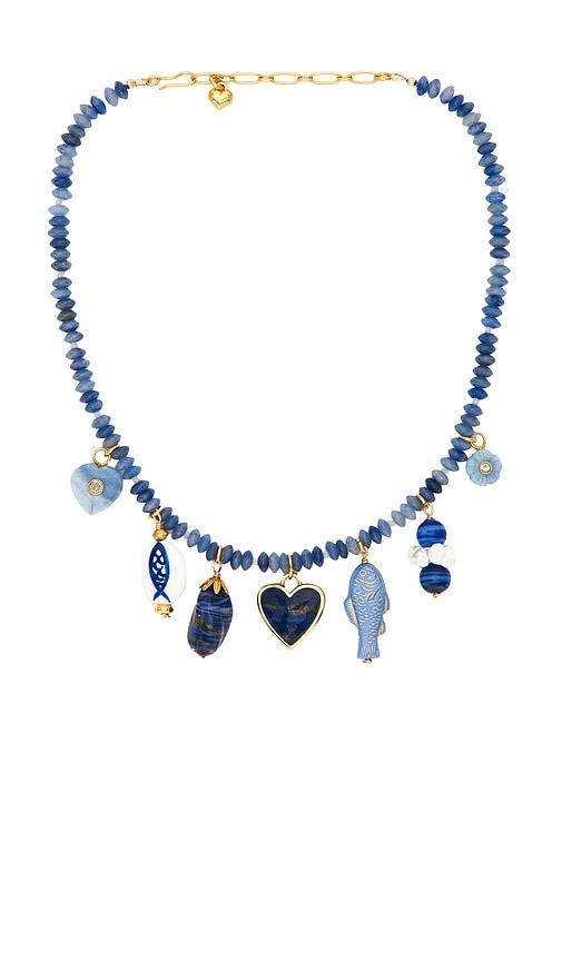 brinker + eliza mantoloking necklace in blue.