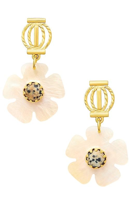 brinker + eliza moonflower earrings in pink.