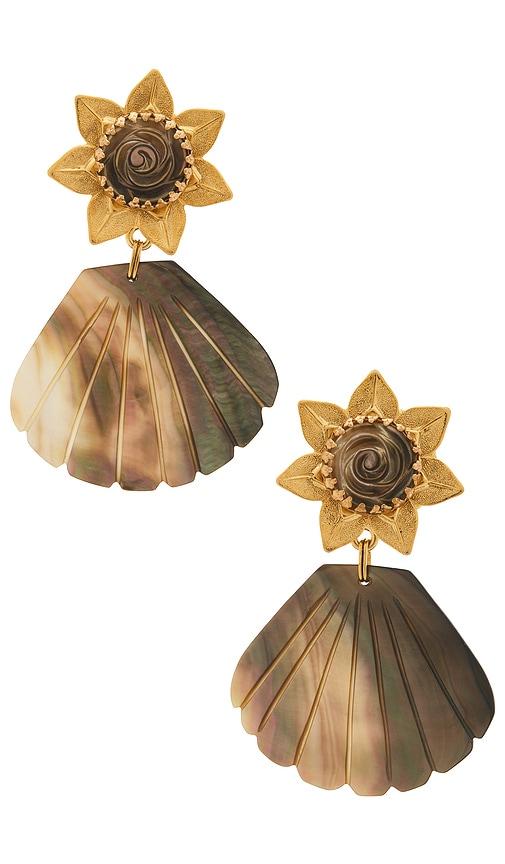 brinker + eliza moonshine earrings in brown.