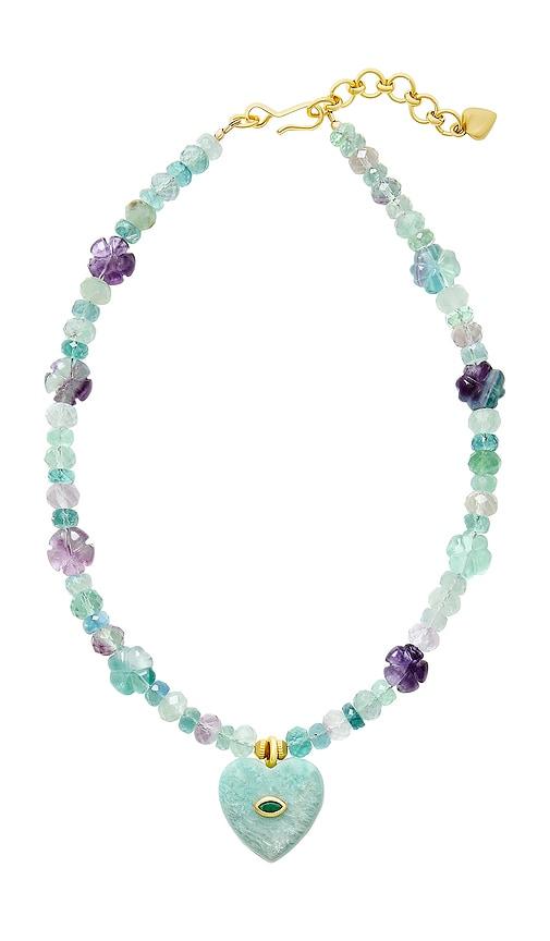 brinker + eliza ocean mist necklace in teal.