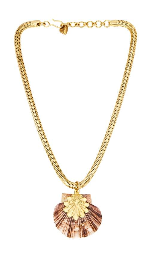 brinker + eliza oceana necklace in metallic gold.