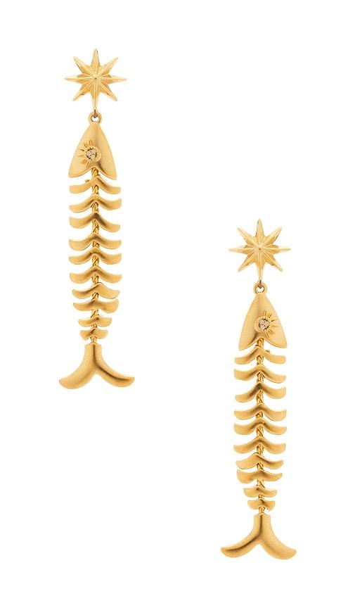 brinker + eliza pesca earrings in metallic gold.