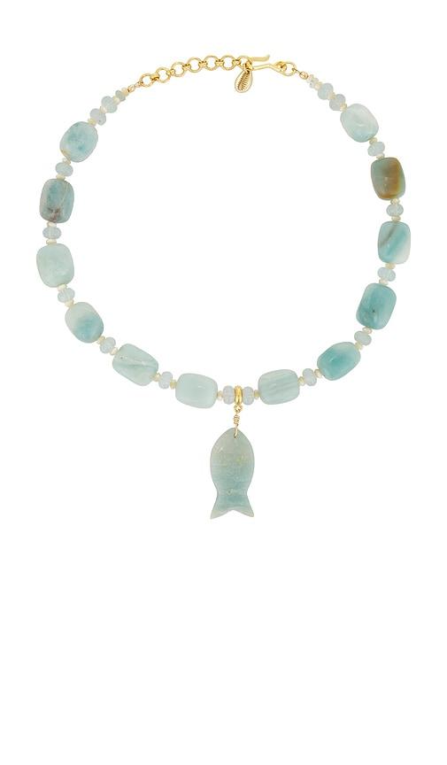 brinker + eliza portofino necklace in blue.
