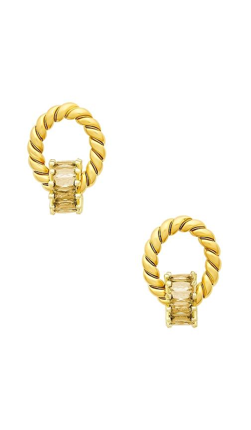 brinker + eliza promise earrings in metallic gold.