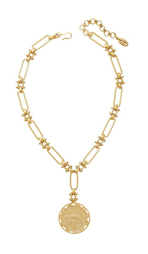 brinker + eliza rhode necklace in metallic gold.