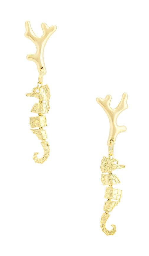 brinker + eliza tidal earrings in metallic gold.