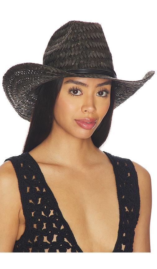 brixton houston ii straw cowboy hat in black. - size l/xl (also in s/m)