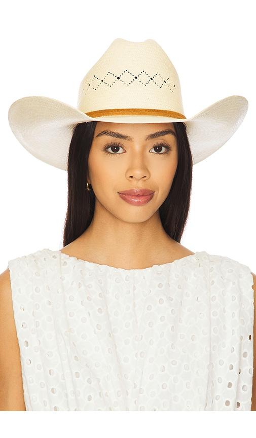 brixton laredo panama straw cowboy hat in neutral. - size l (also in xs, s, m)