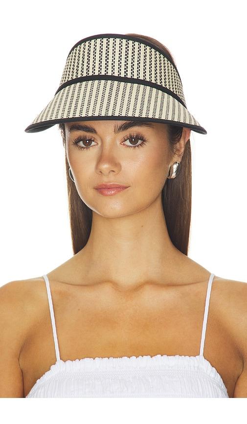 brixton newport straw visor in neutral.