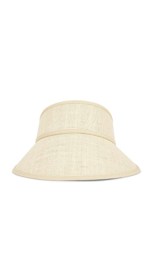 brixton newport straw visor in tan.
