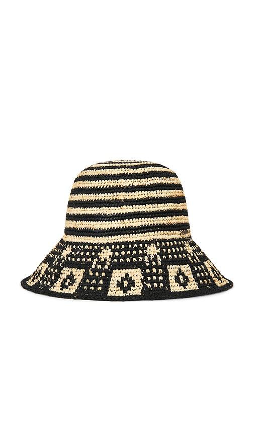 brixton redding packable straw hat in black. - size m/l (also in xs/s)