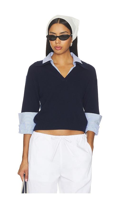 brochu walker ciara polo looker sweater in multi. - size l (also in xs, s, m)