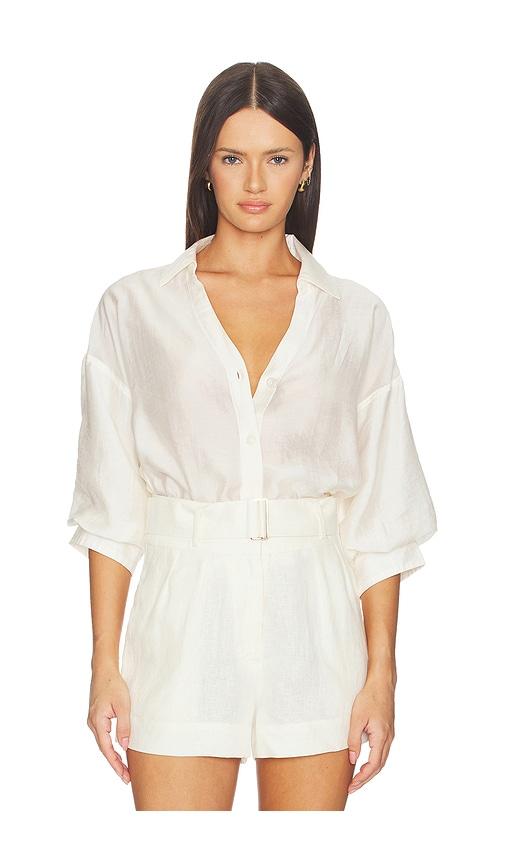 brochu walker kate voile shirt in cream. - size l (also in s, m)