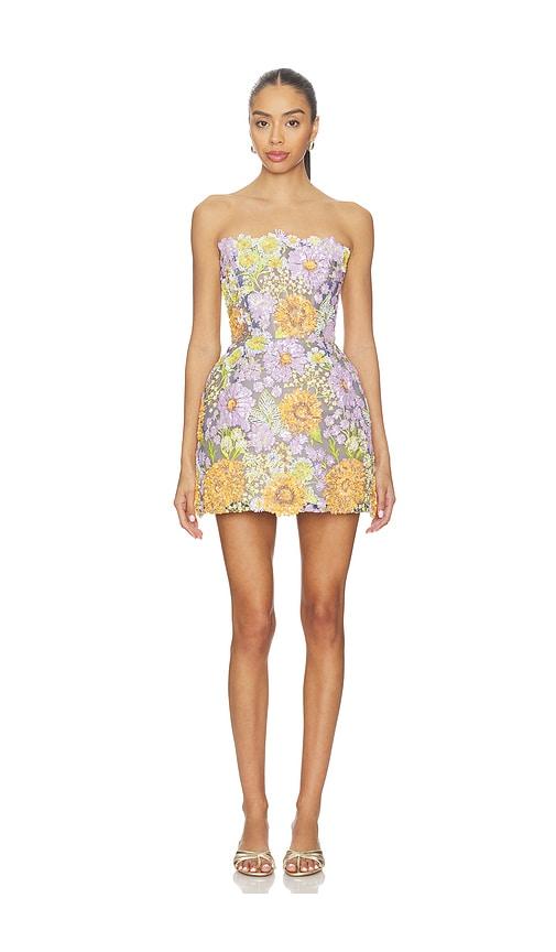 bronx banco amalfi pailette liv strapless mini dress in pink, orange. - size l (also in m, xl)