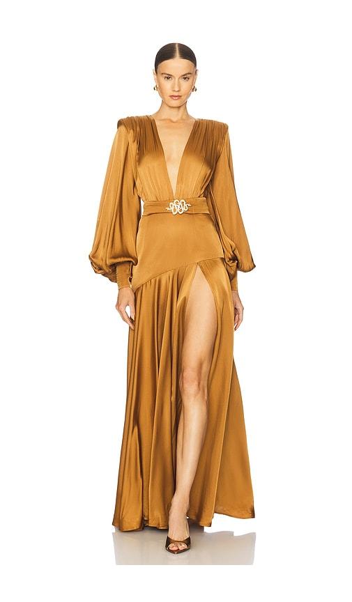 bronx banco carmen maxi dress in cognac. - size s (also in xs)