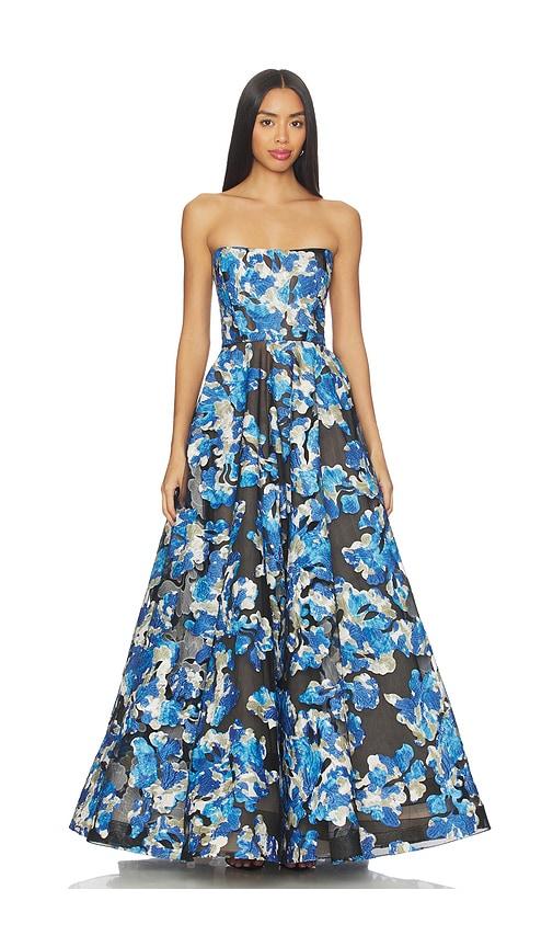 bronx banco cassandra maxi dress in blue. - size l (also in xs, m)