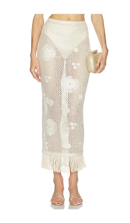 bronx banco crochet mila skirt in cream. - size l (also in s, m, xl)