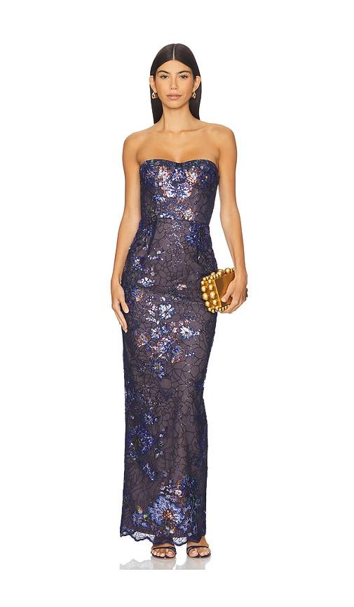 bronx banco dahlia gown in purple. - size m (also in xs)