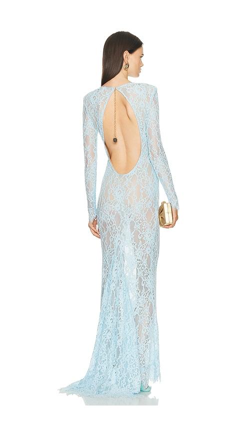 bronx banco electra lace gown in baby blue. - size xl (also in xs)