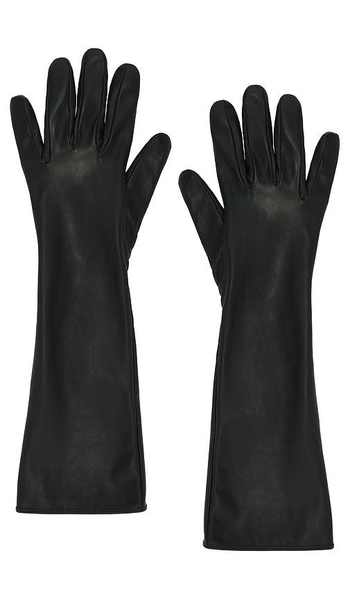bronx banco faux leather gloves in black. - size m/l (also in xs/s)