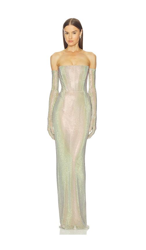 bronx banco florentina diamond gown in green. - size l (also in xl)