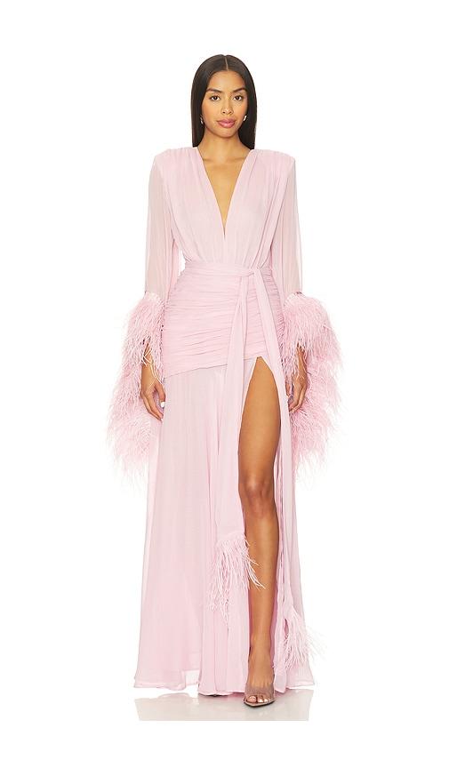 bronx banco geisha maxi dress in pink. - size m (also in xs, s)