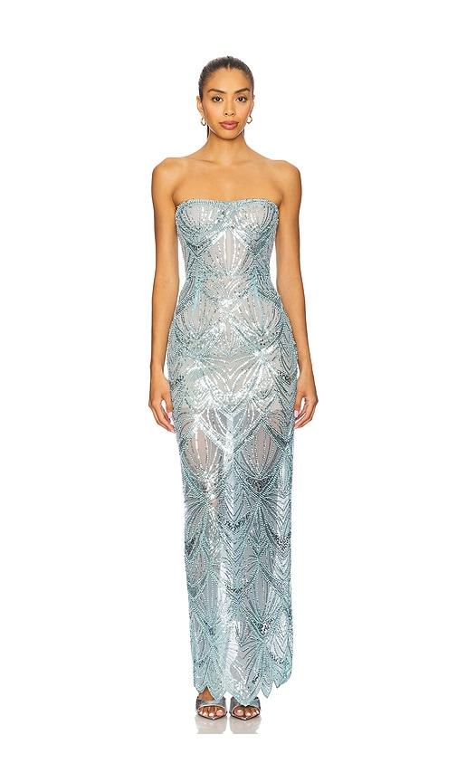 bronx banco giselle maxi dress in baby blue. - size l (also in m, s, xl)