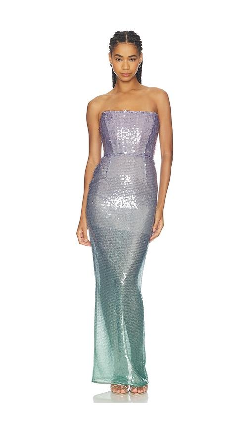 bronx banco ibiza ombre farah strapless maxi dress in purple. - size l (also in m, s, xl, xs)