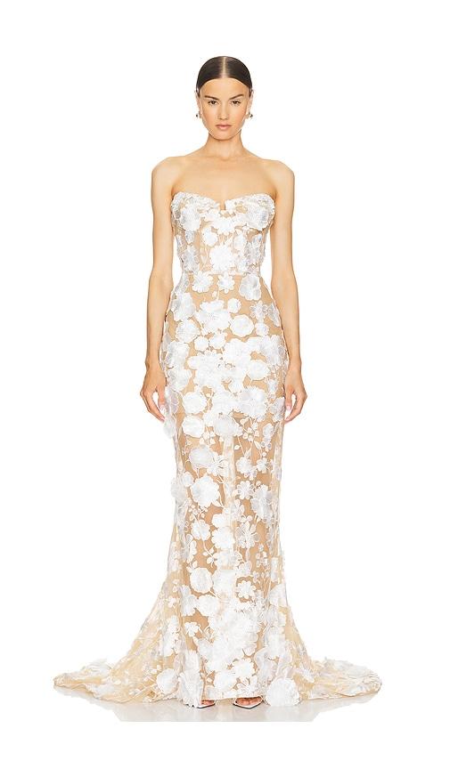 bronx banco jasmine bridal gown in white. - size m (also in s)