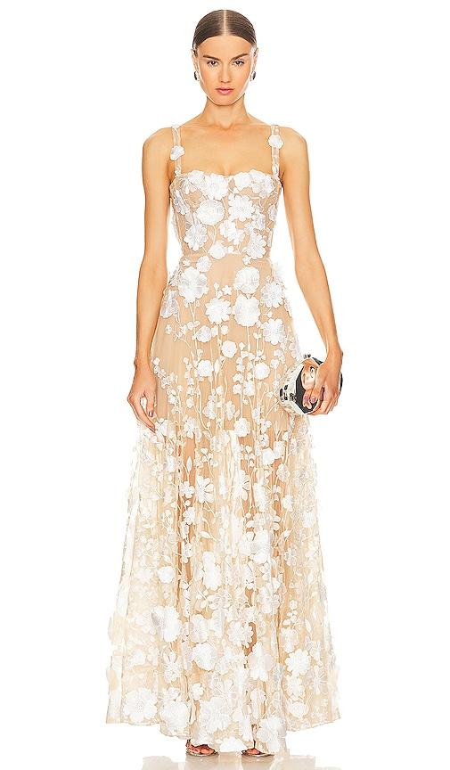 bronx banco jasmine gown in cream. - size m (also in l, s, xl, xs)