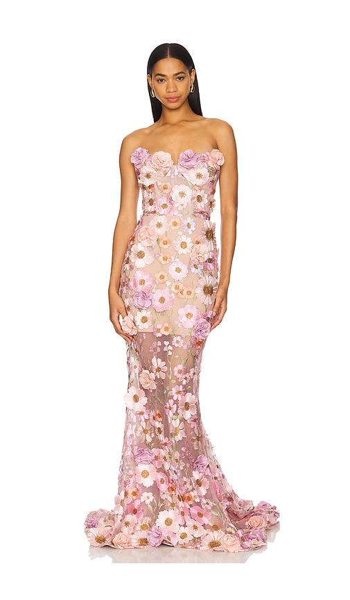 bronx banco jasmine gown in pink. - size l (also in s, m)