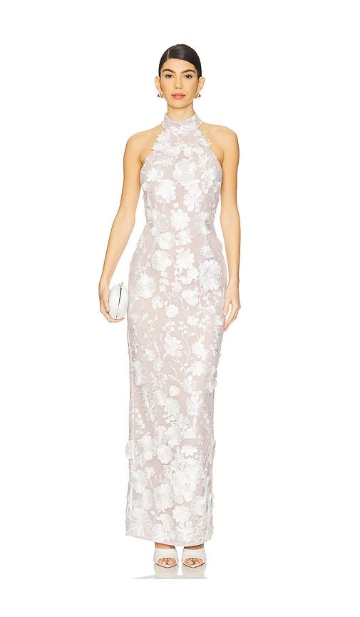 bronx banco jasmine halterneck maxi dress in white. - size l (also in m, s, xs)