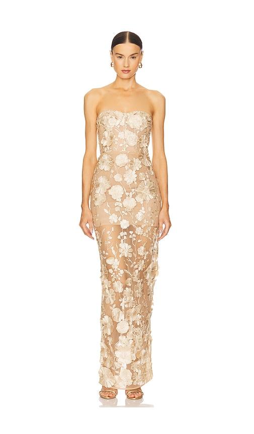 bronx banco jasmine maxi dress in cream. - size m (also in xs, s, l, xl)