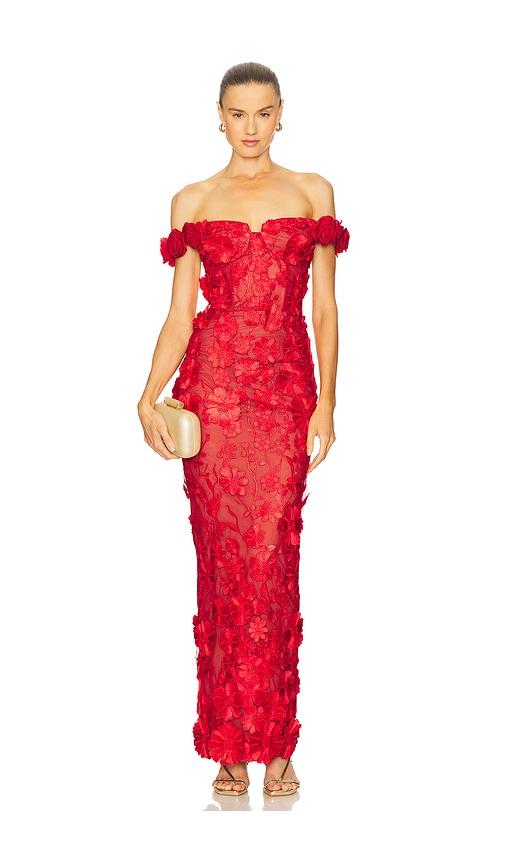 bronx banco jasmine maxi dress in red. - size m (also in xs)
