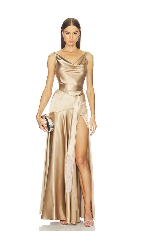 bronx banco leo maxi dress in neutral. - size l (also in m, xl, xs)