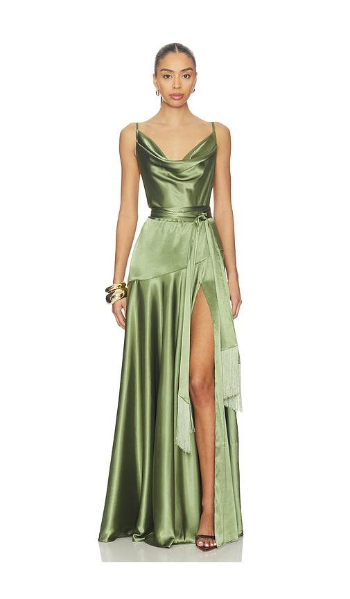 bronx banco leo maxi dress in sage. - size s (also in xs)