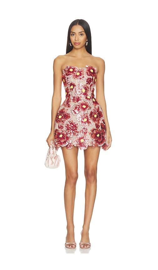 bronx banco raspberry sequin maraya strapless mini dress in pink. - size l (also in xs, s, m, xl)