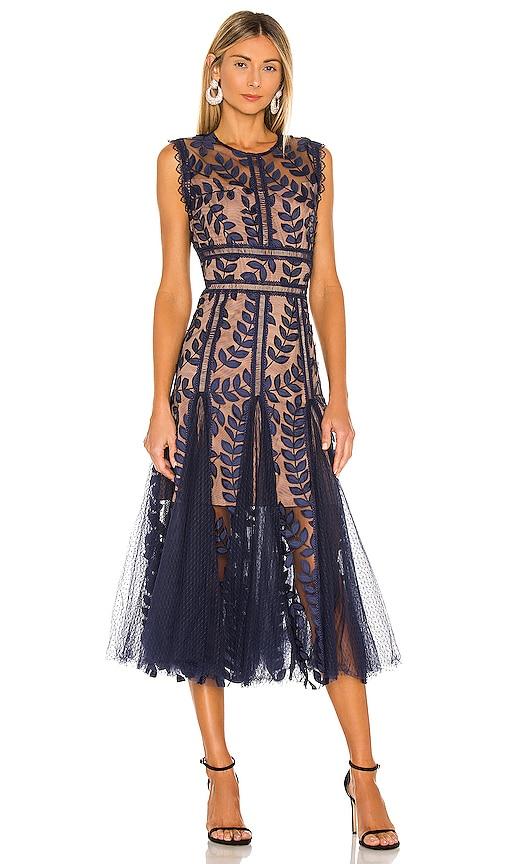 bronx banco saba midi dress in navy. - size s (also in xl)