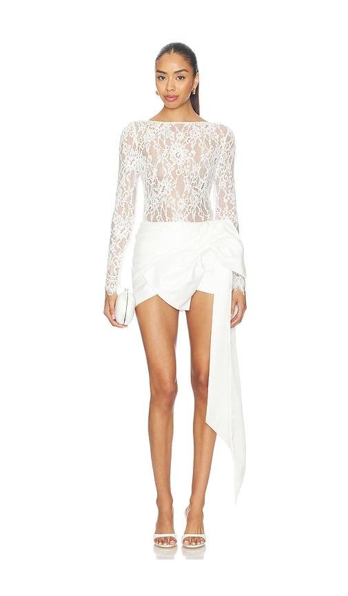 bronx banco viena draped mini dress in white. - size l (also in m, s, xl, xs)