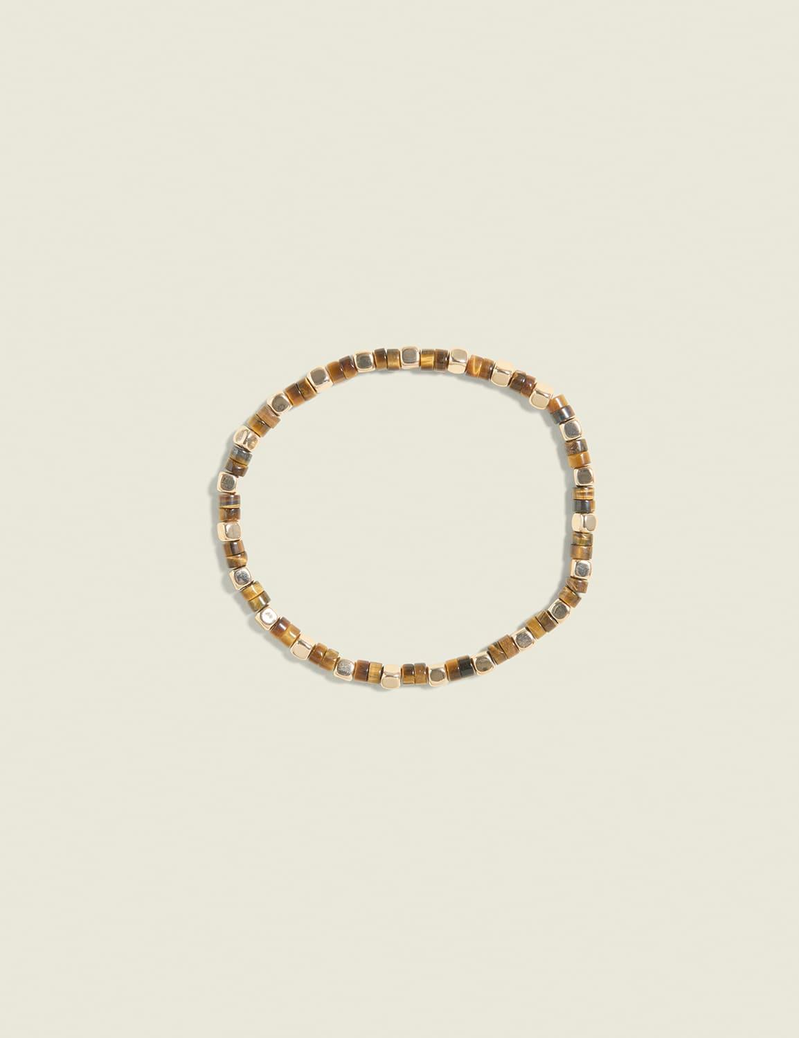 brown & goldtone stretch bracelet