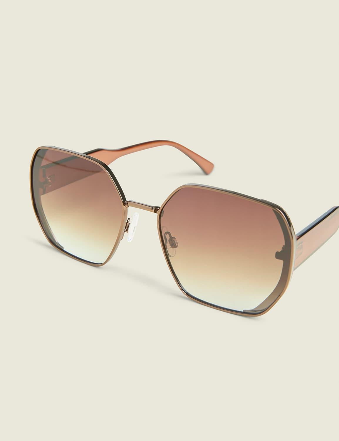 brown geometric sunglasses