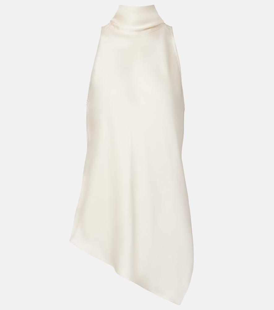 brunello cucinelli asymmetric silk top