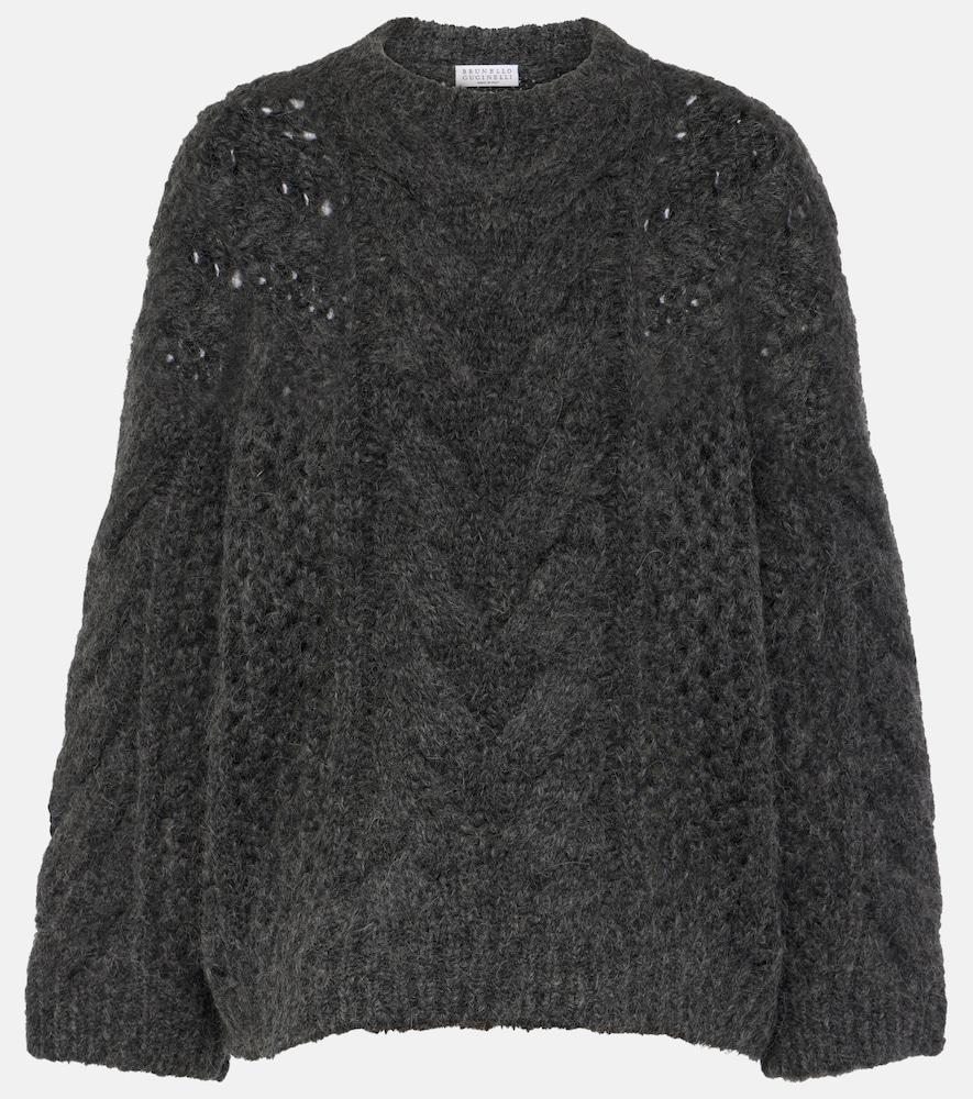 brunello cucinelli cable-knit alpaca-blend sweater