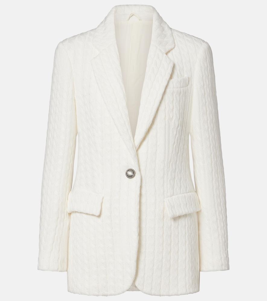 brunello cucinelli cable-knit cotton blazer
