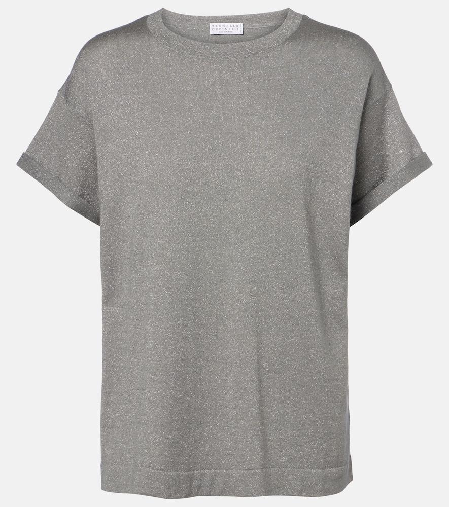 brunello cucinelli cashmere and silk-blend t-shirt