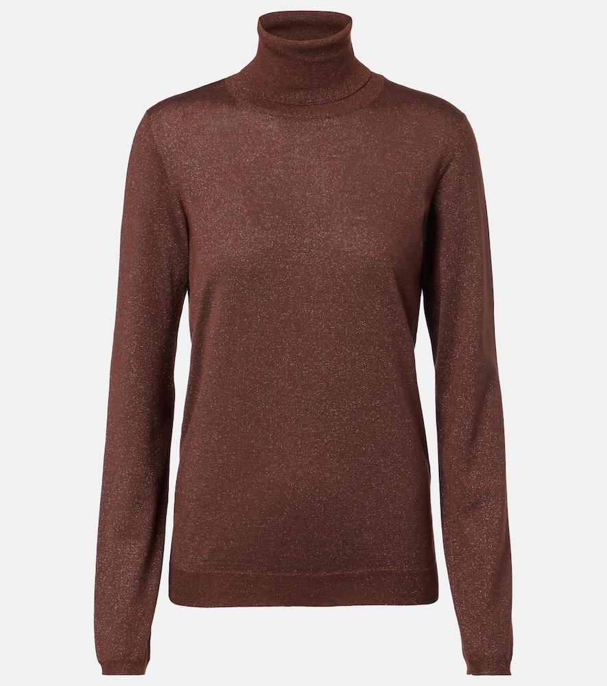 brunello cucinelli cashmere and silk-blend turtleneck sweater
