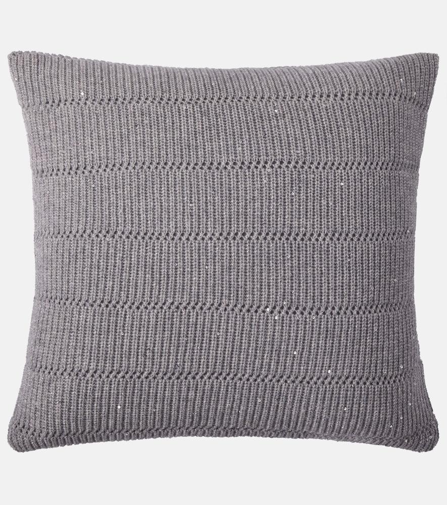 brunello cucinelli cashmere and wool-blend cushion