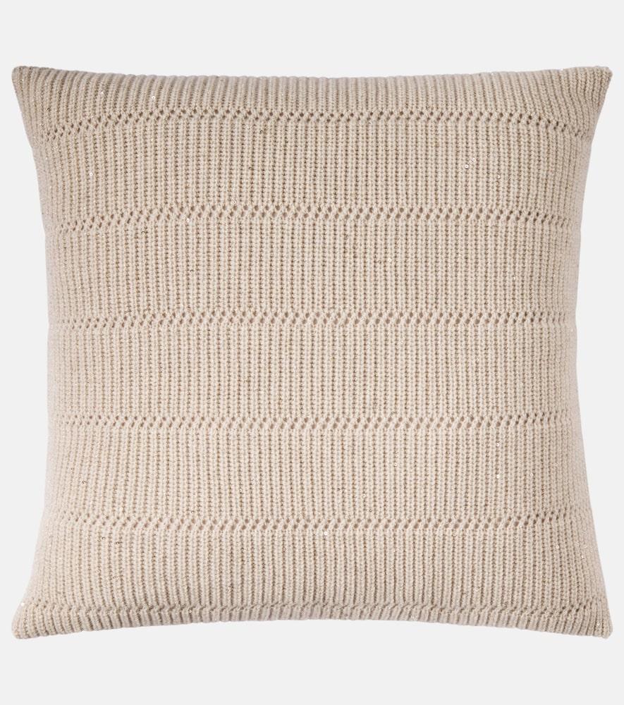 brunello cucinelli cashmere and wool cushion
