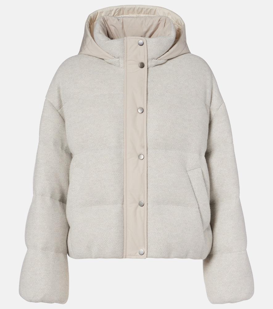 brunello cucinelli cashmere-blend down jacket