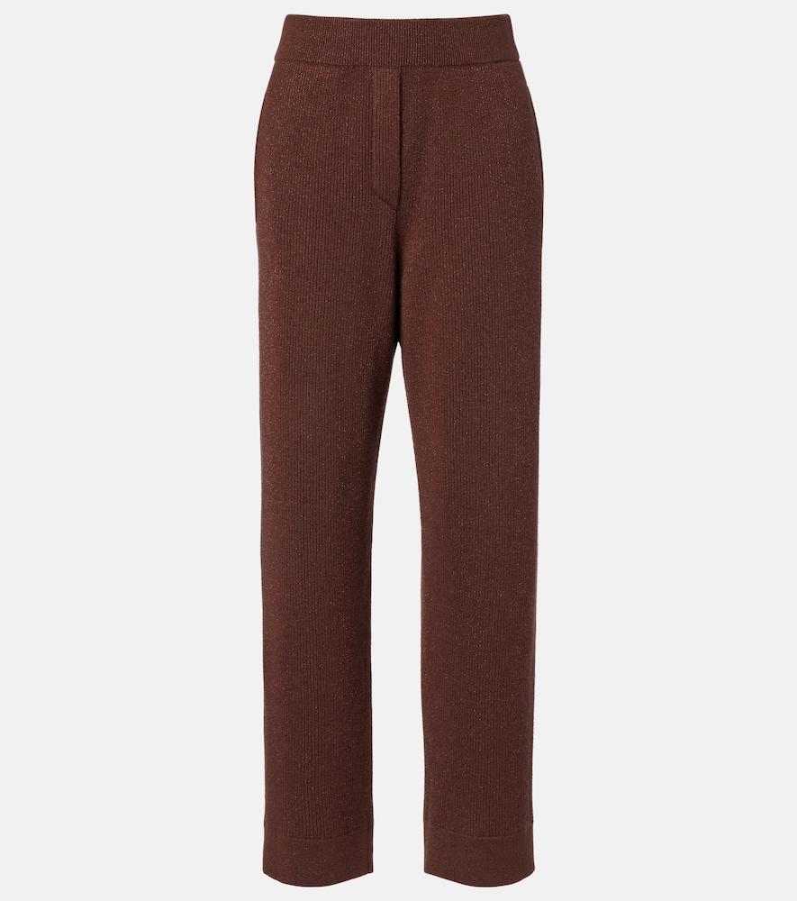 brunello cucinelli cashmere-blend straight pants